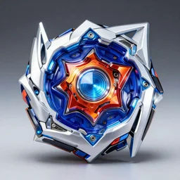 beyblade burst spryzen evolution photo, studio photo, highly detailed, 4K, complex design, angular, high tech, awesome beyblade shining designed by Hiro Morita