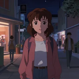 nancy wheeler from stranger things, mall landscape, night time, ambient lighting, 4k, anime key visual, lois van baarle, ilya kuvshinov, rossdraws, artstation