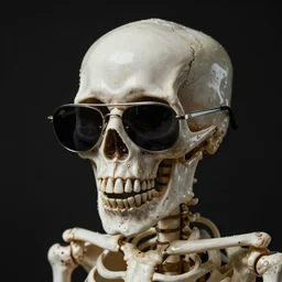 a cool skeleton wearing sunglasses