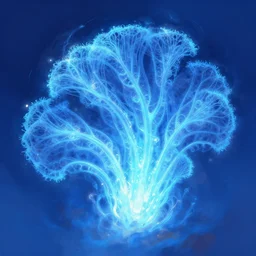digital painting of a Cyanea Capillata made of pure energy