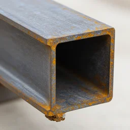 macro, steel t beam, oxidized,