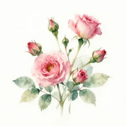 watercolor little roses