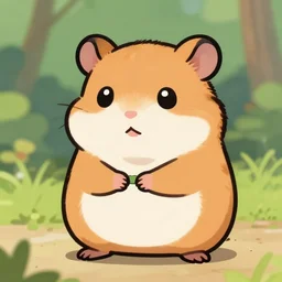 cute little anthropomorphic hamster, deviantart style