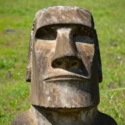 dwayne johnson's face as a moai statue