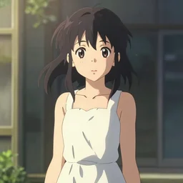 a cute anime girl wearing a sundress, character art portrait, anime key visual, official media, illustrated by makoto shinkai, extremely detailed, 8 k, trending on artstation, cinematic lighting, beautiful,