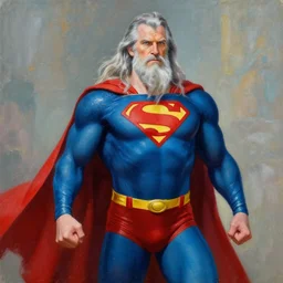 gandalf as superman, painting