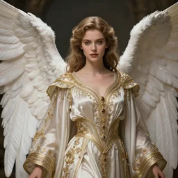 beautiful angel  with ornate robes, highly detailed, 4k, HDR, smooth, sharp focus, hyper realistic, high resolution, award-winning photo