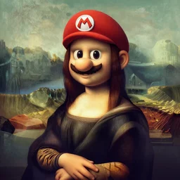 a portrait of Super Mario in the style of the Mona Lisa