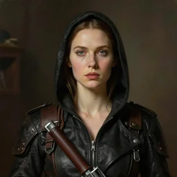 portrait of a mercenary assassin, in the style of rick and morty