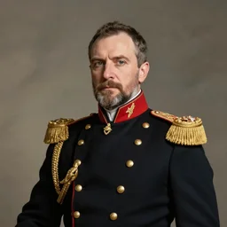 historical portrait, proud and sturdy general