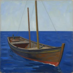 painting of a boat by yves klein