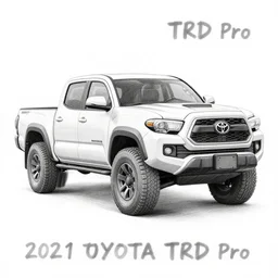 “Pencil Sketch of a 2021 Toyota Tacoma TRD Pro”
