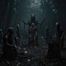 surreal wretched hellscape of the afterlife, low contrast, darkwave, moody atmosphere, bizarre rituals, documentary photograph evidence of afterlife