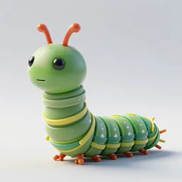 caterpillar made of rubber bands, octane render, 4k, art stations,
