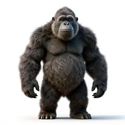 grizzled yeti, high detail digital art, full body, standing, isolated on a pure white background, centered, whole figure in frame, sharp focus, studio lighting