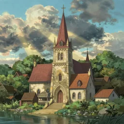 a studio ghibli inspired illustration of hornstull