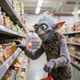 gollum buying groceries at cosco