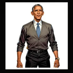 barack obama as beast from x - men, graphic novel drawing by alex ross