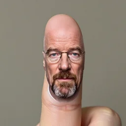 a thumb with walter white's face, walter's face on a thumb