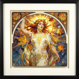 art nouveau framed print by brian froud, goddess of autumn