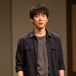 Medium shot of a typical character in the style of christophe young
