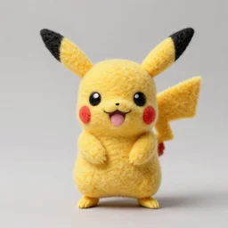 a needle felted jigglypuff pokemon, needle felting art.