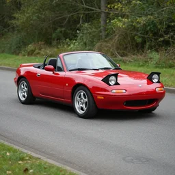 miata mx 5, 9 0 s miata pop up, kyza saleem, realistic, 4 k, red