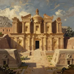 painting of an ancient palace architecture in spain, qi dynasty, aztec, modern, by shaun tan, by edward hopper