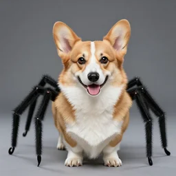 professional nature photography of corgi - spider hybrid