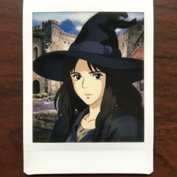 a polaroid film still portrait of a 1 9 4 0's woman's hair witch, finely detailed features, closeup at the faces, perfect art, at an ancient city, gapmoe yandere grimdark, trending on pixiv fanbox, painted by greg rutkowski makoto shinkai takashi takeuchi studio ghibli, akihiko yoshida,