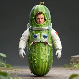 big cucumber! green slimy spotty astronaut suit face benedict cumberbatch