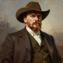 Vladimir Lenin as heroic cowboy, painting by Boris Vallejo