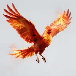 proud phoenix bird, open wings, wings on fire, destructive environment, dramatic, realistic, 8 k