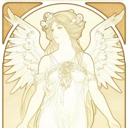 deco art, goddess, taoism, garce, elgent, wings, fantasy, line art, rimming light, close - up / medium shot, artgerm lau, greg rutkowski, alphonse mucha
