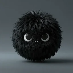 logo design of a cute friendly fuzzy round shape :: in the style of tsutomu nihei dark cinematic moody scary