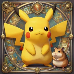 photography of pikachu hamster, deep focus, d & d, intricate, elegant, highly detailed, digital painting, artstation, concept art, matte, sharp focus, illustration, hearthstone, art by artgerm and greg rutkowski and alphonse mucha