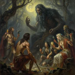 An epic scene from Panchatantra, by Wayne Barlowe, by Ivan Aivazovsky, by Bruce Pennington, by Paul Lehr, masterpiece, oil on canvas, trending on artstation, top on pixiv, cinematic composition, dramatic scene, beautiful aesthetic lighting, artgem, horror, fantasy, concept art, sharp, high details, hyper-detailed, astrophotography, no frames, 8K