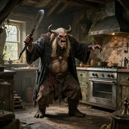 british magical hobo breaks into some ork's kitchen and attacks them