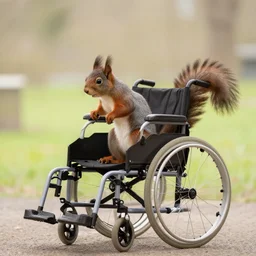 squirrel in a wheelchair