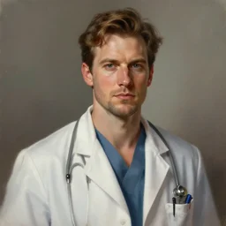 perfectly - portrait of a male doctor movies character, intricate, highly detailed, digital painting, loose brush strokes, realistic shaded lighting, artstation, concept art, smooth, sharp focus, illustration, realism, oil painting, unreal engine 5, 8 k, art by sam spratt and peter mohrbacher