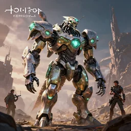 watcher machine mecha animal beast robot of horizon forbidden west horizon zero dawn bioluminiscence global illumination ray tracing hdr fanart arstation by sung choi and eric pfeiffer and gabriel garza and casper konefal