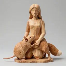 sculpture of rat mating with a fox made of wood, portrait, female, future, wood, tree, harper's bazaar, vogue, magazine, insanely detailed and intricate, concept art, close up, ornate, luxury, elite, elegant, trending on artstation, by ruan jia, by Kenneth Willardt, by ross tran, by WLOP, by Andrei Riabovitchev,