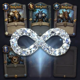 diamond infinity symbol on a gem stone, artstation, hd, 8 k, sharp high quality artwork in style of greg rutkowski, concept art, blizzard warcraft artwork, hearthstone card artwork