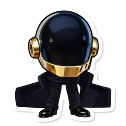 daft punk, sticker illustration