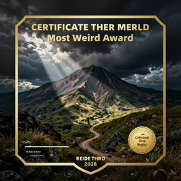certificate for most weird award