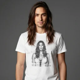 man wearing gal gadot tee shirt