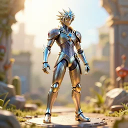 trendy metal avatar figure sunlight intricate lines, sharp focus, vibrant colors, matte, octopath traveler, final fantasy, unreal engine highly rendered, global illumination, radiant light, intricate environments