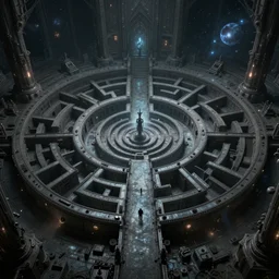 extremely detailed interstellar labyrinth, gothic horror, sci - fi, concept art, deep space