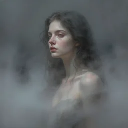 A woman made of mist, dramatic atmosphere, masterpiece digital painting by Alex Grey, Greg Rutkowski, 4k wallpaper