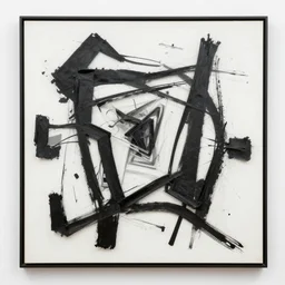 abstract expressionism black and white artwork black lines 3 d sculpture painting highly detailed high quality by jackson pollock by russ mills 8 k